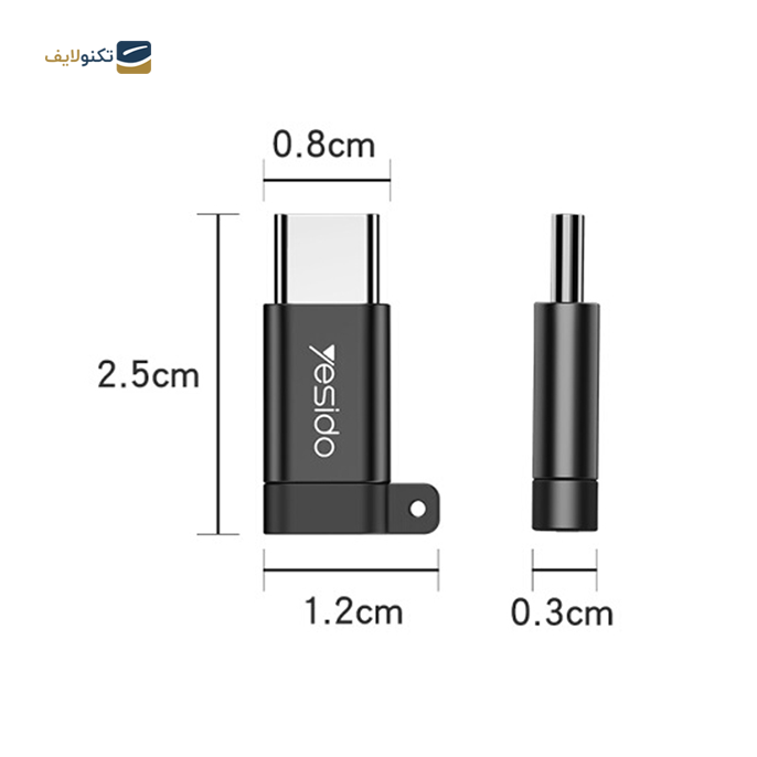 تبدیل OTG یسیدو مدل GS04 - Yesido GS04 microUSB to USB-C OTG Connector