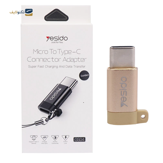 تبدیل OTG یسیدو مدل GS04 - Yesido GS04 microUSB to USB-C OTG Connector