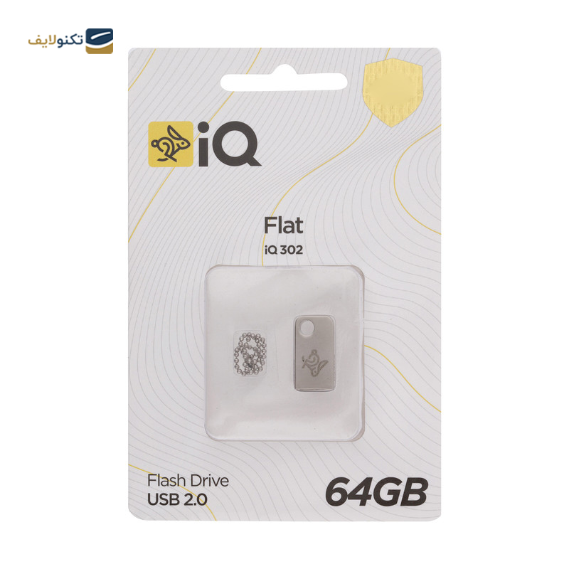 فلش مموری آی کیو مدل Flat iQ302 ظرفیت 64 گیگابایت  - IQ Flat iQ302 Flash Memory - 64GB