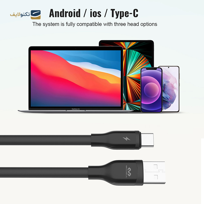 کابل میکرو یو اس بی میسل مدل VQ-D10 طول 1.2 متر - Miccell VQ-D10 USB to microUSB cable 1.2m