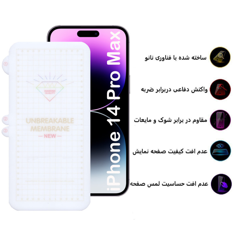 گلس گوشی اپل iPhone 14 Pro Max بوف مدل Hydrogel - Buff Hydrogel iPhone 14 Pro Max Screen Protector