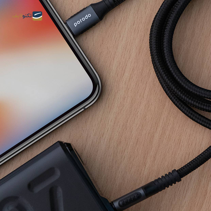 کابل تبدیل USB-C به لایتنینگ پرودو مدل PD-2PDCL طول 2 متر - PORODO Type-C to Lightning Cable (PD) Braided and Aluminum