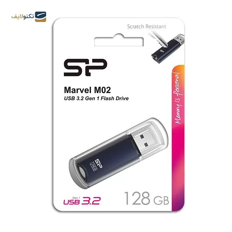 فلش مموری سیلیکون پاور مدل Marvel M02 ظرفیت 128 گیگابایت - Silicon Power Marvel M02 Flash Memory 128GB