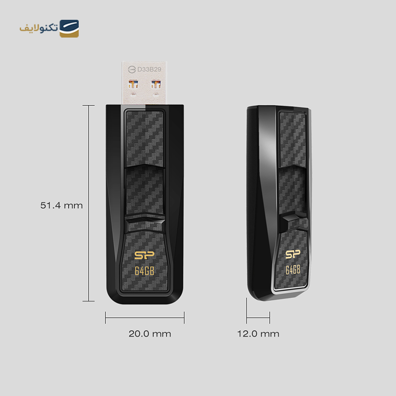 فلش مموری سیلیکون پاور مدل Blaze B50 ظرفیت 256 گیگابایت - Silicon Power Blaze B50 Flash Memory 256GB