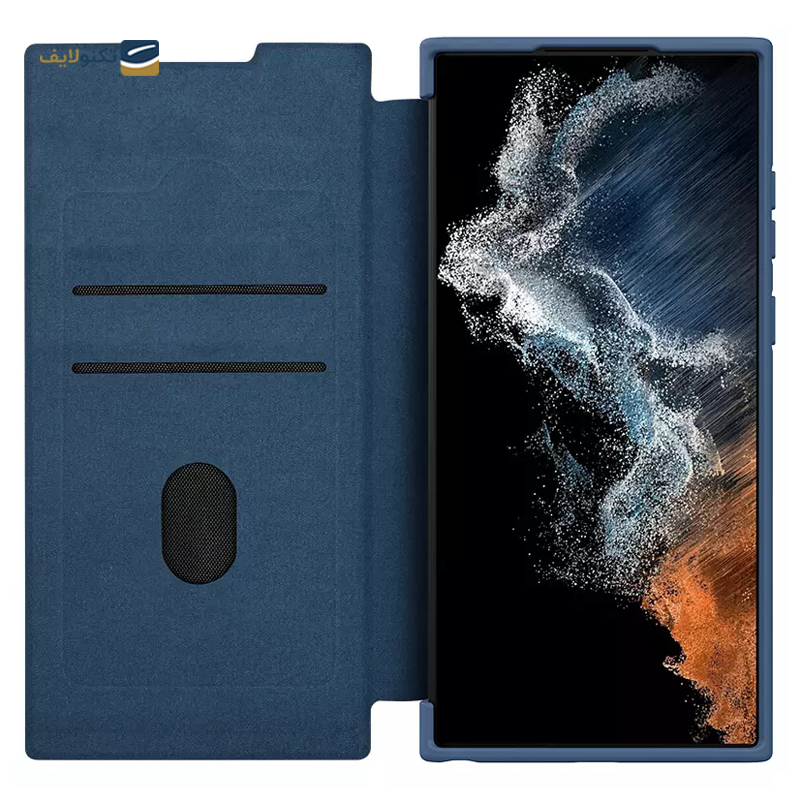 کیف کلاسوری گوشی سامسونگ Galaxy S23 Ultra نیلکین مدل Qin Pro Plain Leather Cloth - Nillkin Qin Pro Plain Leather Cloth Case For Samsung Galaxy S23 Ultra