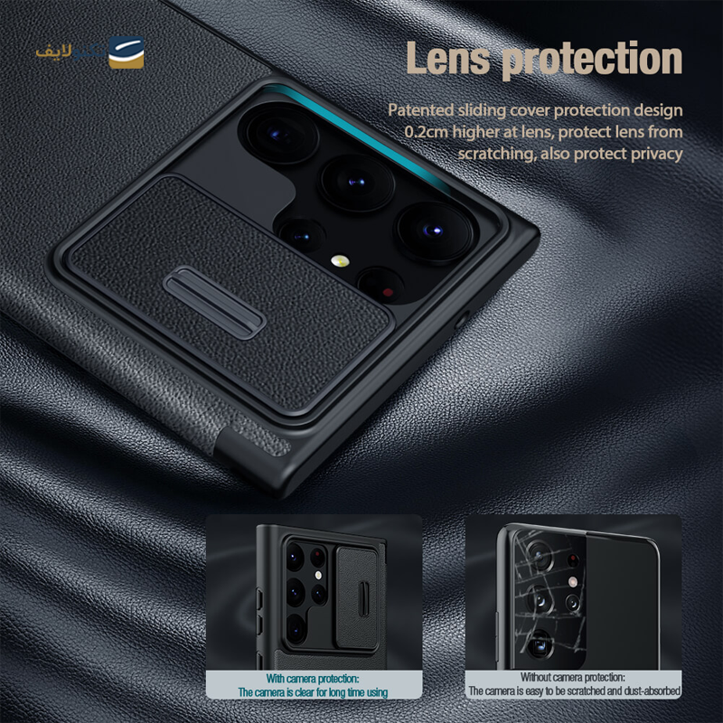 کیف کلاسوری گوشی سامسونگ Galaxy S23 Ultra نیلکین مدل Qin Pro Plain Leather Cloth - Nillkin Qin Pro Plain Leather Cloth Case For Samsung Galaxy S23 Ultra