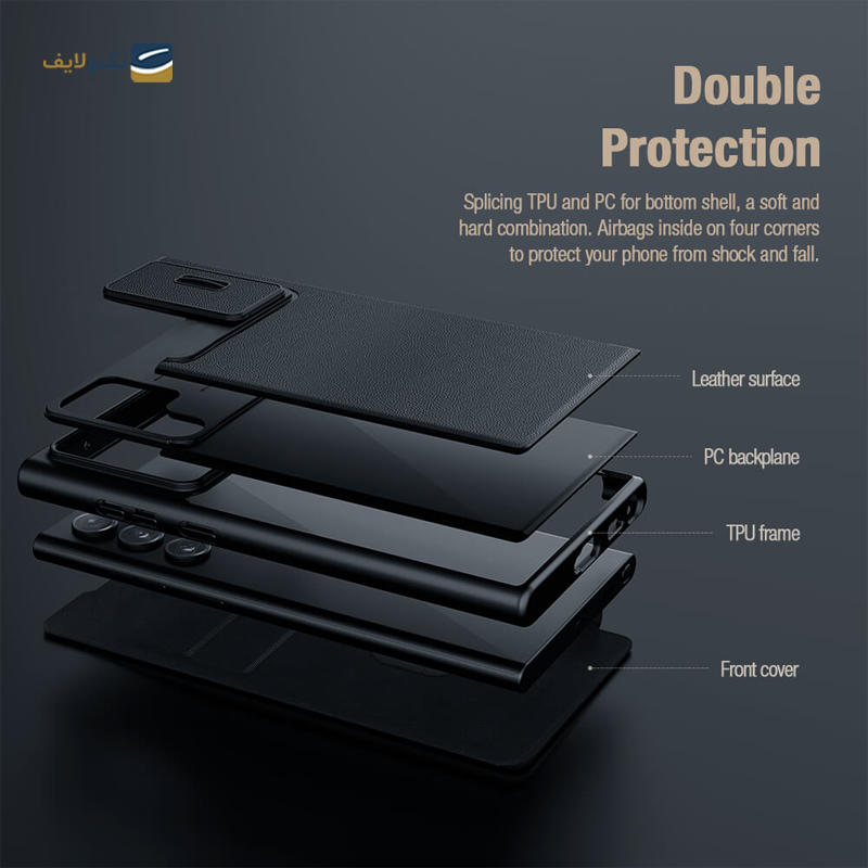 کیف کلاسوری گوشی سامسونگ Galaxy S23 Ultra نیلکین مدل Qin Pro Plain Leather Cloth - Nillkin Qin Pro Plain Leather Cloth Case For Samsung Galaxy S23 Ultra