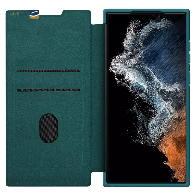 کیف کلاسوری گوشی سامسونگ Galaxy S23 Ultra نیلکین مدل Qin Pro Plain Leather Cloth - Nillkin Qin Pro Plain Leather Cloth Case For Samsung Galaxy S23 Ultra