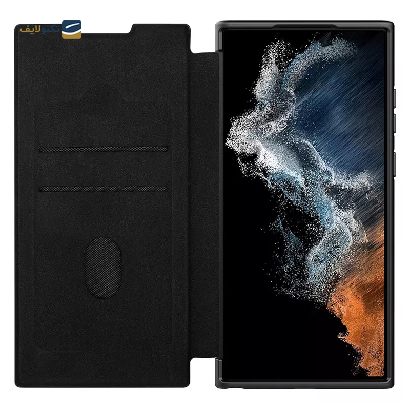 کیف کلاسوری گوشی سامسونگ Galaxy S23 Ultra نیلکین مدل Qin Pro Plain Leather Cloth - Nillkin Qin Pro Plain Leather Cloth Case For Samsung Galaxy S23 Ultra