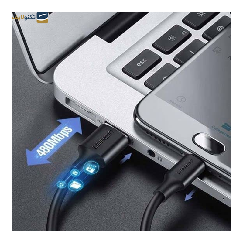 کابل میکرو USB به USB یوگرین US289 مدل 60136 طول 1 متر - UGREEN US289 60136 Micro USB Male To USB 2.0 A Male Cable 1M