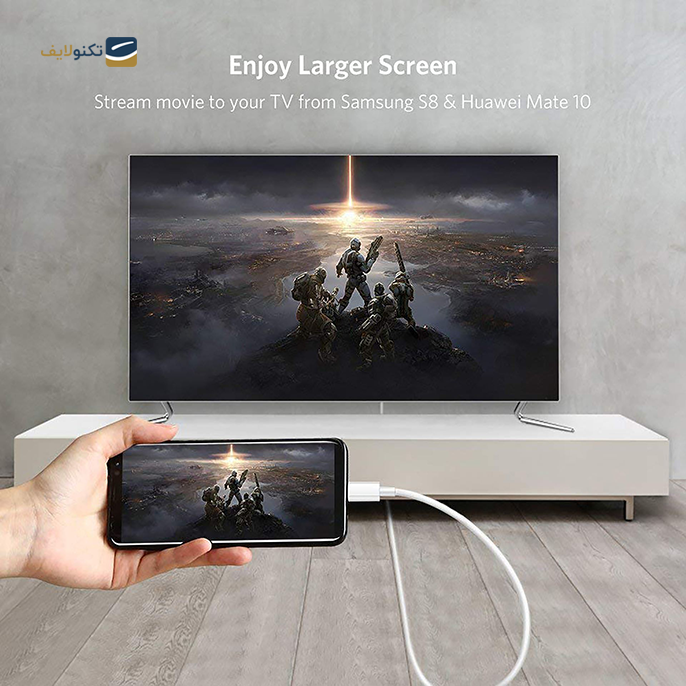 کابل تبدیل USB-C به HDMI یوگرین MM121 مدل 30841 طول 1.5 متر - UGREEN MM121 30841 USB-C to HDMI Cable 1.5m