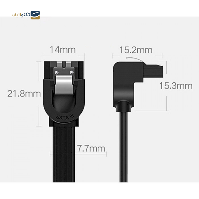 کابل تبدیل SATA 3.0 راست به 90 درجه یوگرین US217 مدل 30797 طول 0.5 متر - UGREEN US217 30797 Angled SATA 3.0 Data Cable 0.5m
