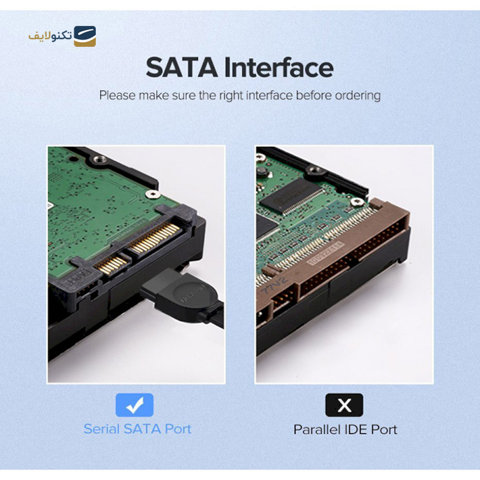 کابل تبدیل SATA 3.0 راست به 90 درجه یوگرین US217 مدل 30797 طول 0.5 متر - UGREEN US217 30797 Angled SATA 3.0 Data Cable 0.5m