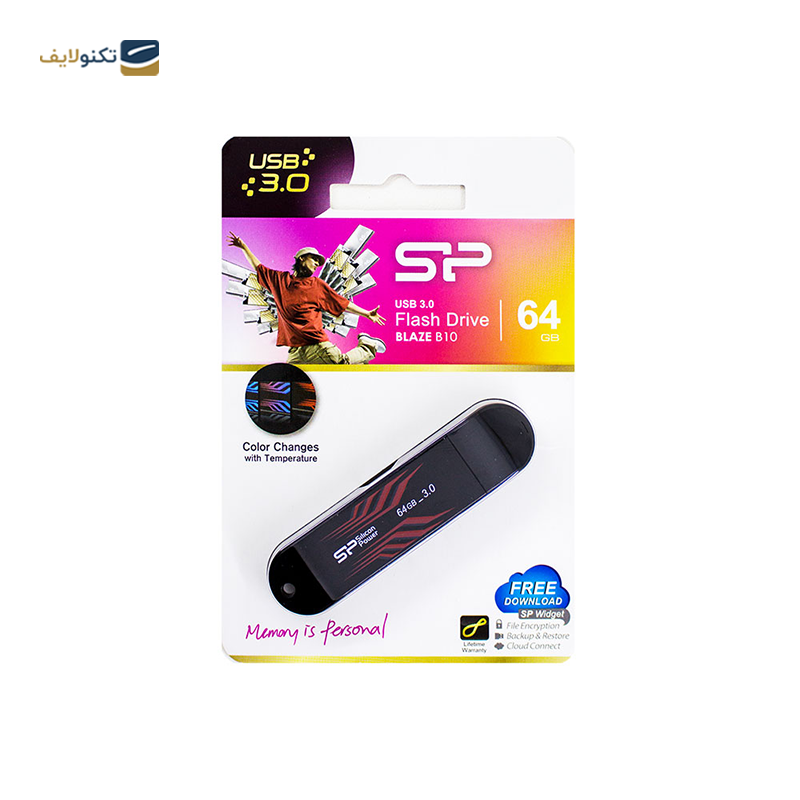 فلش مموری سیلیکون پاور مدل Blaze B10 ظرفیت 64 گیگابایت - Silicon Power Blaze B10 Flash Memory 64GB