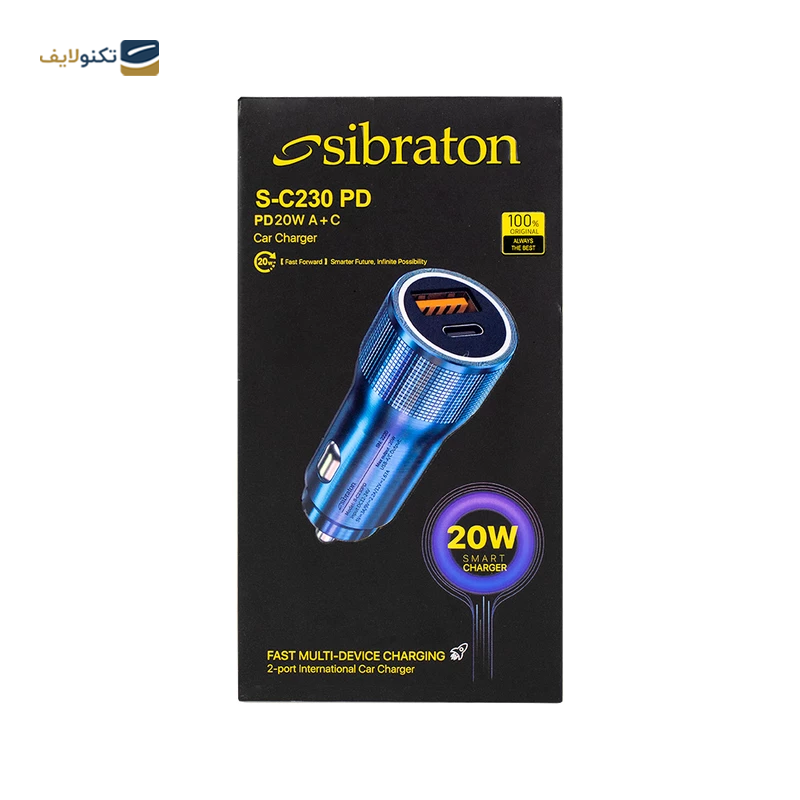 شارژر فندکی سیبراتون مدل S-C230PD - Car Charger Sibraton S-C230PD