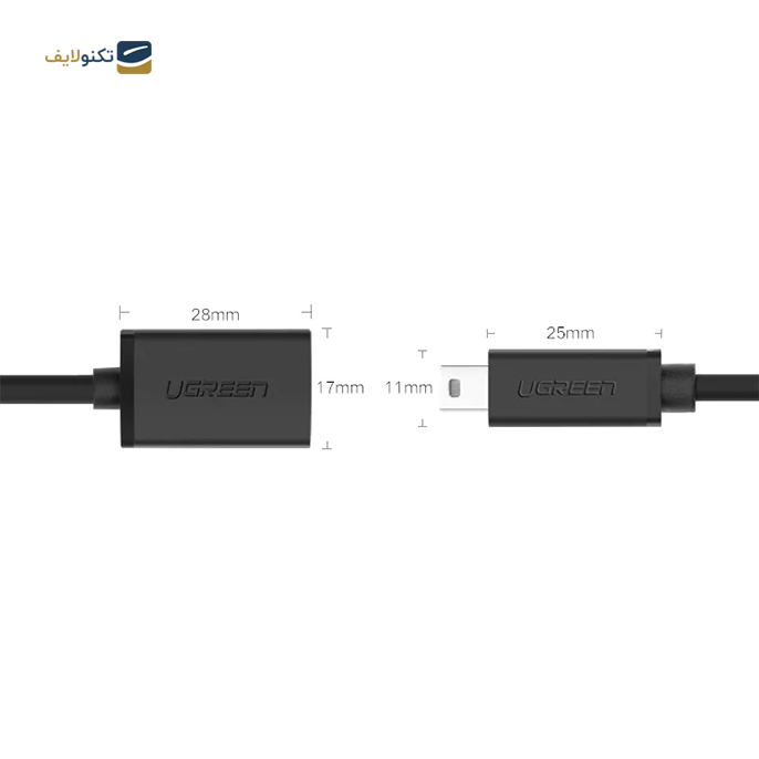 کابل تبدیل Mini USB به USB یوگرین مدل 10383 طول 0.1 متر  - UGREEN 10383 mini USB to USB 0.1m