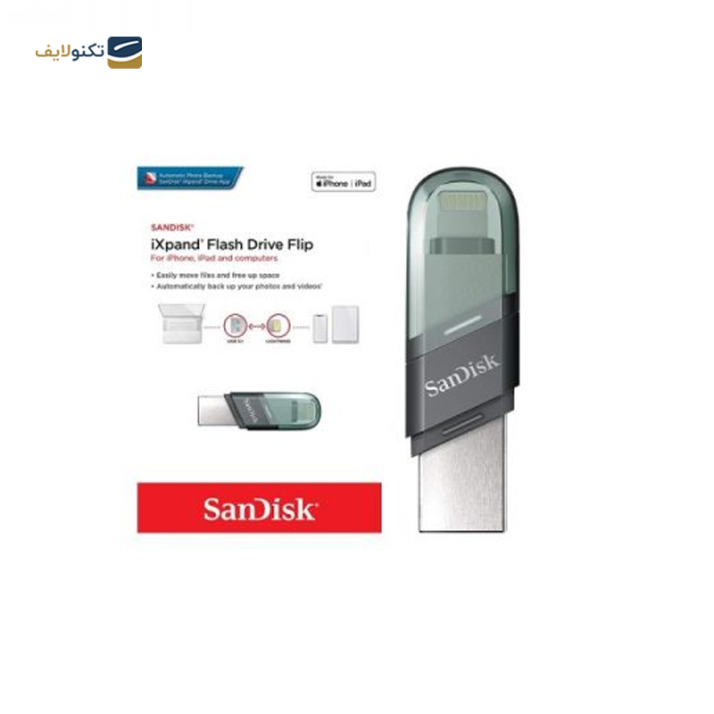 فلش مموری سن دیسک مدل iXPAND Flip ظرفیت 32 گیگابایت - SanDisk iXpand Flip USB3.1 & Lightning flash memory USB3.1 - 32GB