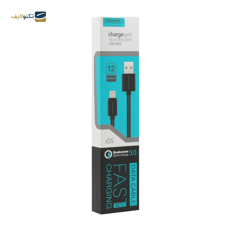 کابل لایتنینگ کلومن مدل KD-14 طول 1 متر  - Koluman KD-14 USB to Lightning cable 1m