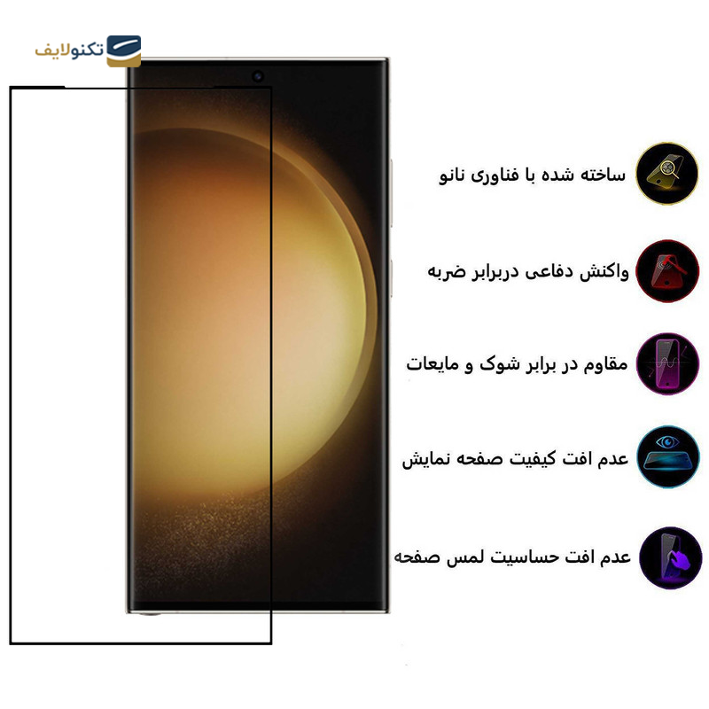 گلس گوشی سامسونگ Galaxy S23 Ultra/S22 Ultra بوف مدل Full-Glue-G   - Buff Full-Glue-G Screen Protector For Samsung Galaxy S23 Ultra/S22 Ultra