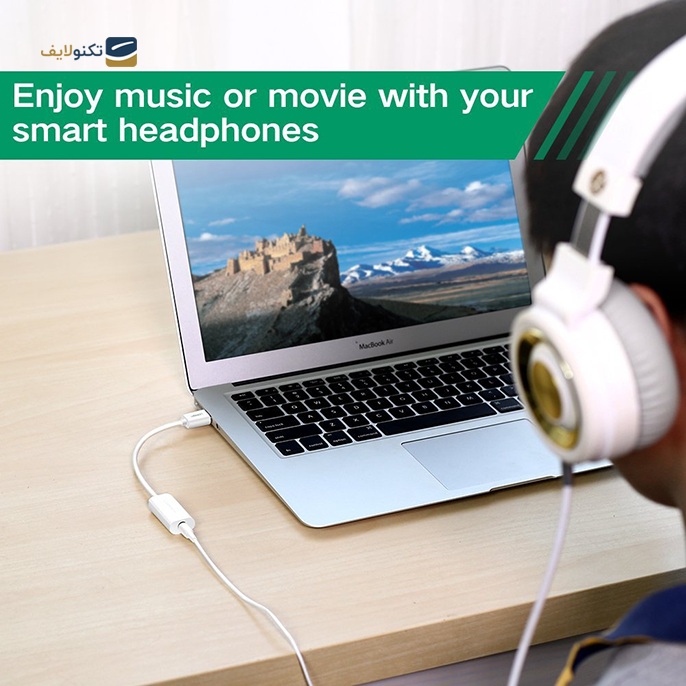کابل تبدیل USB به جک 3.5 میلی متری صدا یوگرین US206 مدل 30712 - UGREEN US206 30712 USB External Stereo Sound Adapter