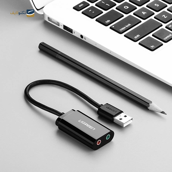 کابل تبدیل USB به جک 3.5 میلی متری صدا یوگرین US205 مدل 30143 - UGREEN US205 30143 USB 2.0 External Sound Adapter