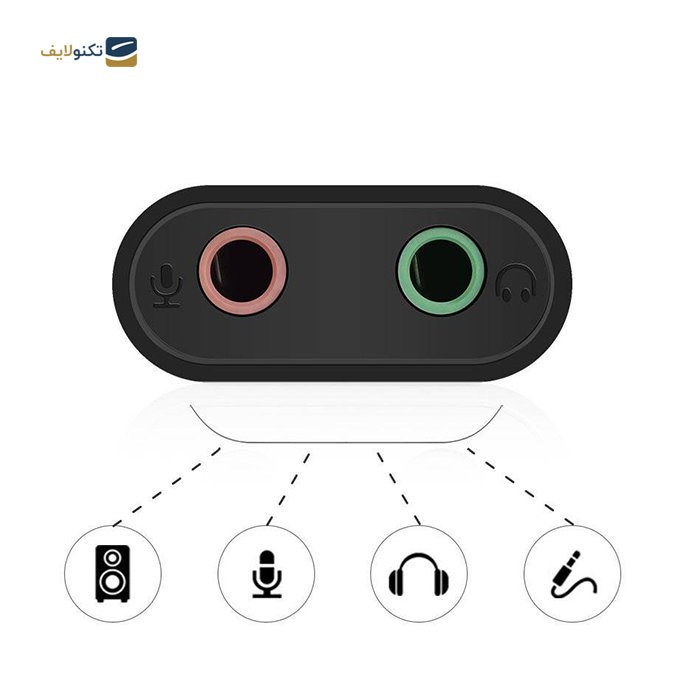 کابل تبدیل USB به جک 3.5 میلی متری صدا یوگرین US205 مدل 30143 - UGREEN US205 30143 USB 2.0 External Sound Adapter