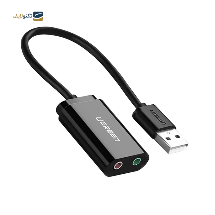 کابل تبدیل USB به جک 3.5 میلی متری صدا یوگرین US205 مدل 30143 - UGREEN US205 30143 USB 2.0 External Sound Adapter