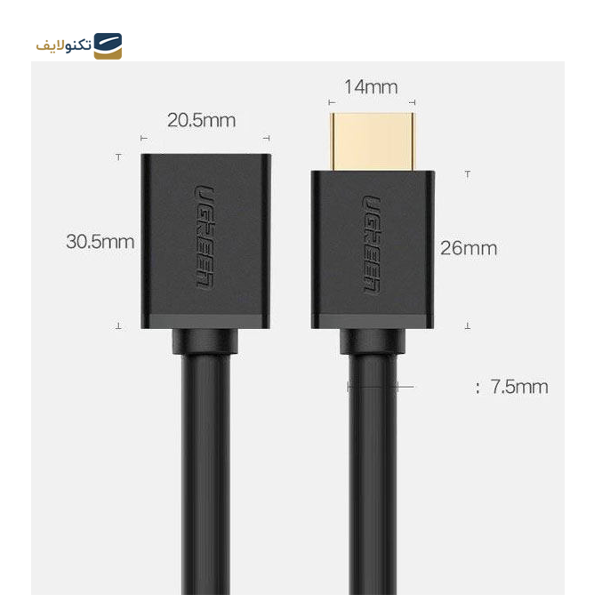 کابل افزایش طول HDMI یوگرین HD107 مدل 10146 طول 5 متر - UGREEN HD107 10146 HDMI Male to Female Extension Cable