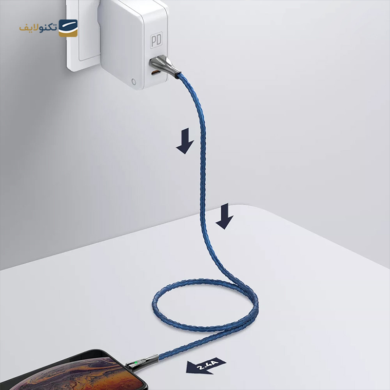 کابل میکرو یو اس بی کینگ استار مدل K28a طول 1 متر   - king star K28a microUSB to USB Cable 1.1m