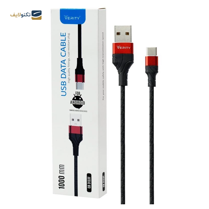 کابل تایپ سی وریتی مدل CB3133T طول 1 متر - Verity CB3133T USB to USB-C cable 1m