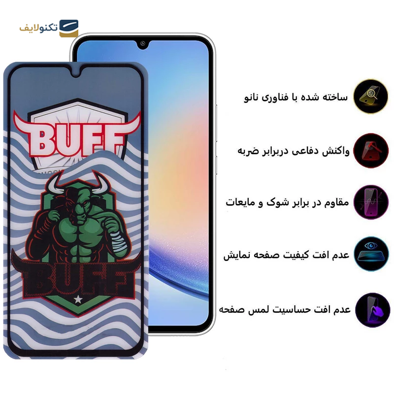 گلس گوشی سامسونگ Galaxy A34 بوف مدل Super Power 5D - Buff Samsung Galaxy A34 Super Power 5D Screen Protector