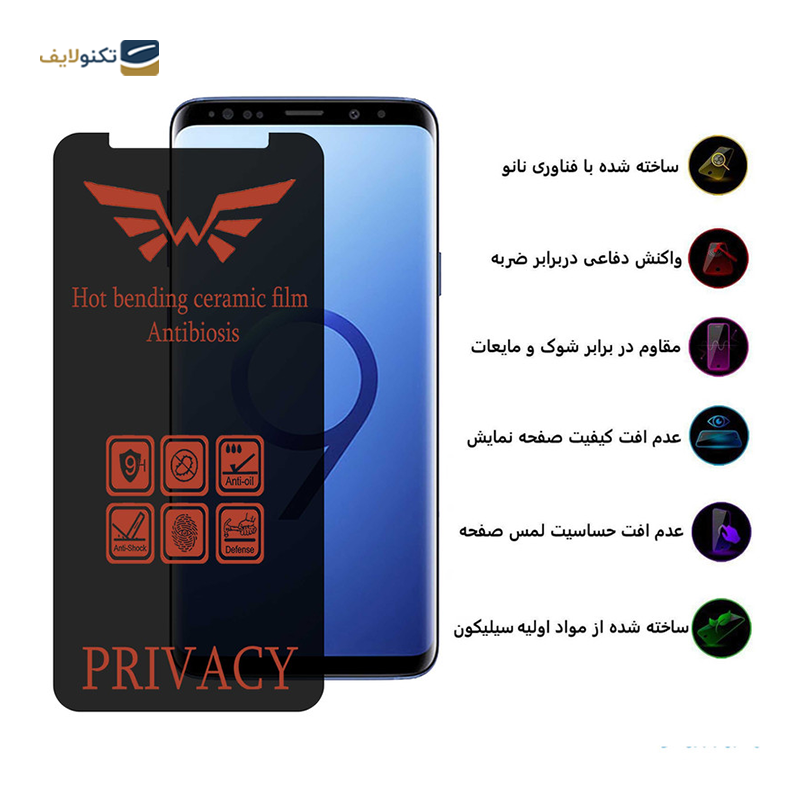 گلس گوشی سامسونگ Galaxy S8 Plus - S9 Plus اپیکوی مدل Nano-Privacy پرایوسی  - Epicoy Nano-Privacy Screen Protector For Samsung Galaxy S8 Plus - S9 Plus