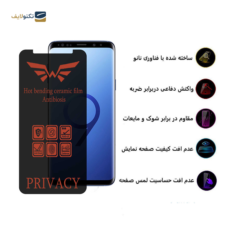 گلس گوشی سامسونگ Galaxy S8 Plus - S9 Plus اپیکوی مدل Nano-Privacy پرایوسی  - Epicoy Nano-Privacy Screen Protector For Samsung Galaxy S8 Plus - S9 Plus