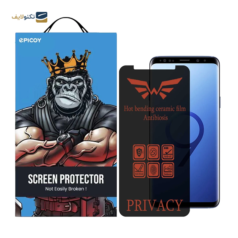 گلس گوشی سامسونگ Galaxy S8 Plus - S9 Plus اپیکوی مدل Nano-Privacy پرایوسی  - Epicoy Nano-Privacy Screen Protector For Samsung Galaxy S8 Plus - S9 Plus