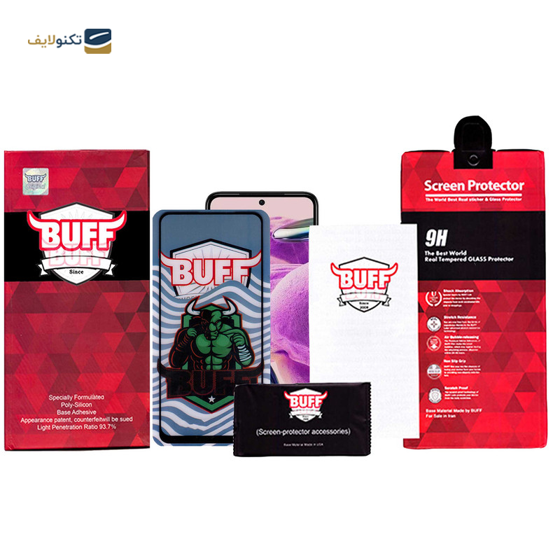 گلس گوشی شیائومی Redmi Note 12S بوف 5D مدل Super Power - BUFF Super Power 5D Screen Protector for Xiaomi Redmi Note 12S - Poco M5s