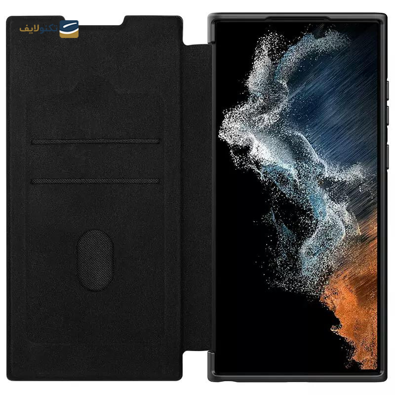 کیف کلاسوری گوشی سامسونگ Galaxy S23 Ultra نیلکین مدل Qin Pro Plain Cloth - Nillkin Qin Pro Plain Cloth Cover For Samsung Galaxy S23 Ultra