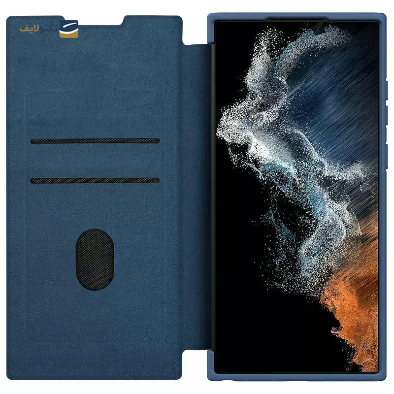 کیف کلاسوری گوشی سامسونگ Galaxy S23 Ultra نیلکین مدل Qin Pro Plain Cloth - Nillkin Qin Pro Plain Cloth Cover For Samsung Galaxy S23 Ultra