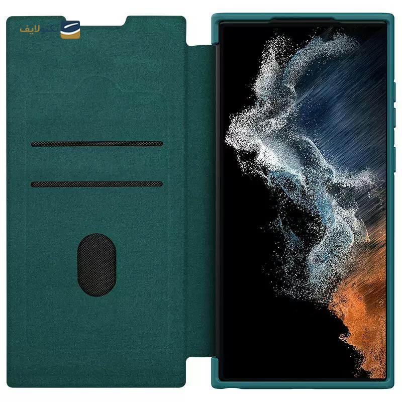 کیف کلاسوری گوشی سامسونگ Galaxy S23 Ultra نیلکین مدل Qin Pro Plain Cloth - Nillkin Qin Pro Plain Cloth Cover For Samsung Galaxy S23 Ultra