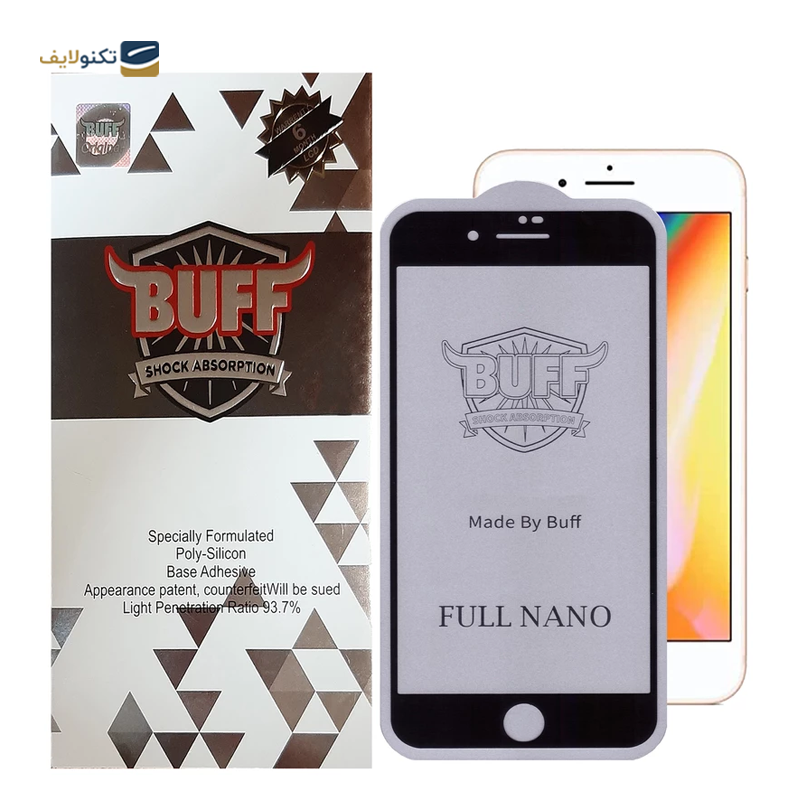 گلس گوشی اپل iPhone 8 Plus - 7 Plus بوف مدل Full Nano-G - Buff Full Nano-G Screen Protector For iPhone 8 Plus - 7 Plus