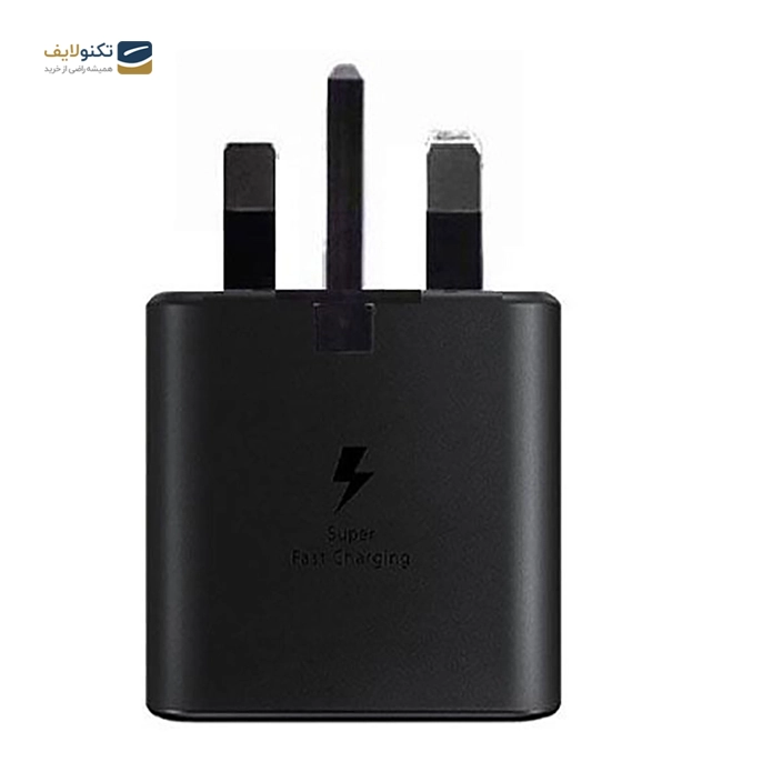 شارژر دیواری سامسونگ 25 وات مدل EP-TA800 سه شاخه اروپا به همراه کابل دو سر تایپ سی - Samsung EP-TA800 25W Charger With Type-C Cable