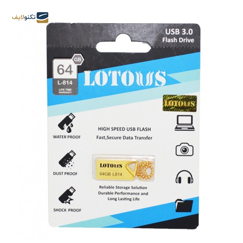 فلش مموری لوتوس مدل L-814 USB3 ظرفیت 64 گیگابایت - Lotous L-814 USB3 Flash Memory-64GB