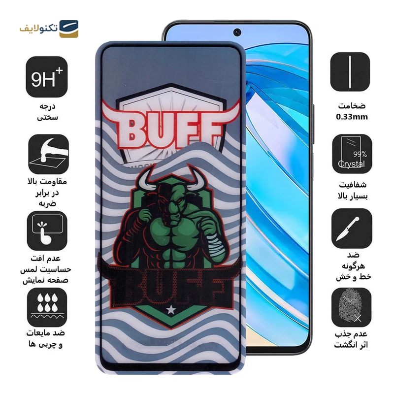 گلس گوشی آنر X8a بوف مدل Super Power-G 5D - Buff HONOR X8a Super Power-G 5D Screen Protector