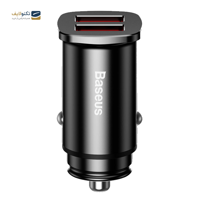  شارژر فندکی باسئوس مدل Dual CCALL-DS01 - Baseus Square metal A+A 30W Dual QC3.0 Quick Car Charger Black