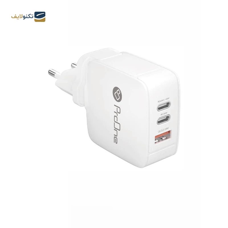 شارژر دیواری پرووان مدل PWC565 توان 65 وات - ProOne 65W Wall charger PWC565