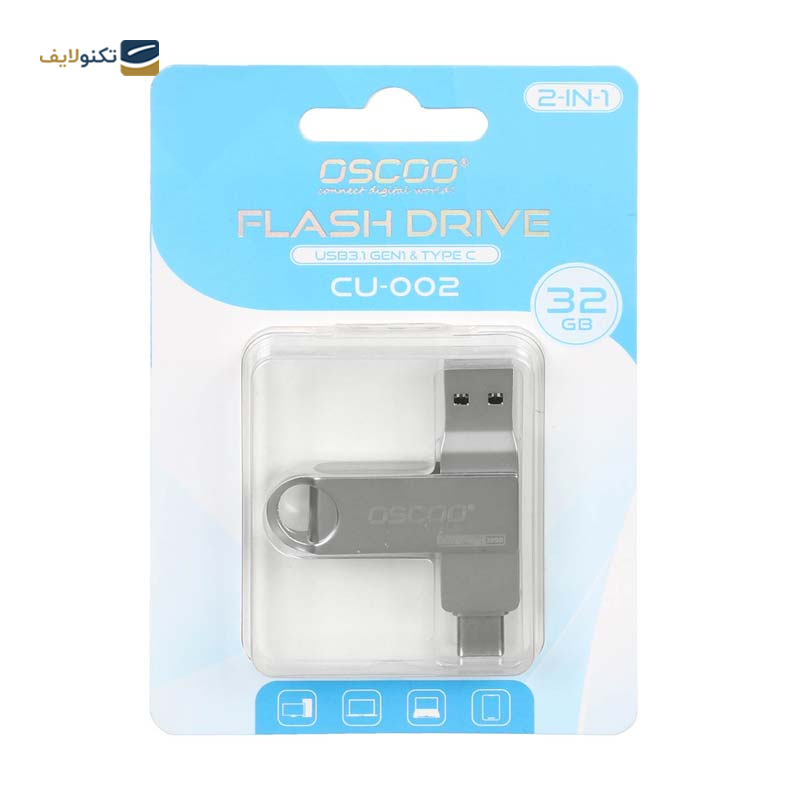 فلش مموری اوسکو مدل CU-002 USB3 ظرفیت 32 گیگابایت - OSCOO CU-002 USB3 Flash Memory-32GB