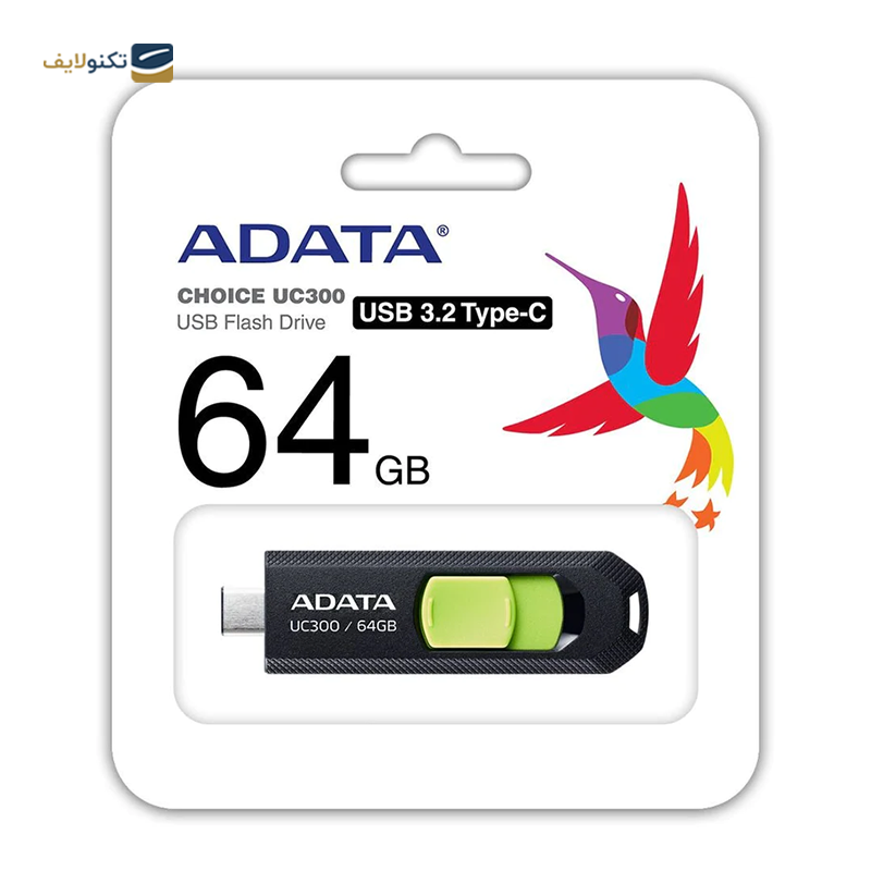 فلش مموری ای دیتا مدل UC300 USB 3 ظرفیت 64 گیگابایت - ADATA UC300 USB 3 Flash Memory-64GB