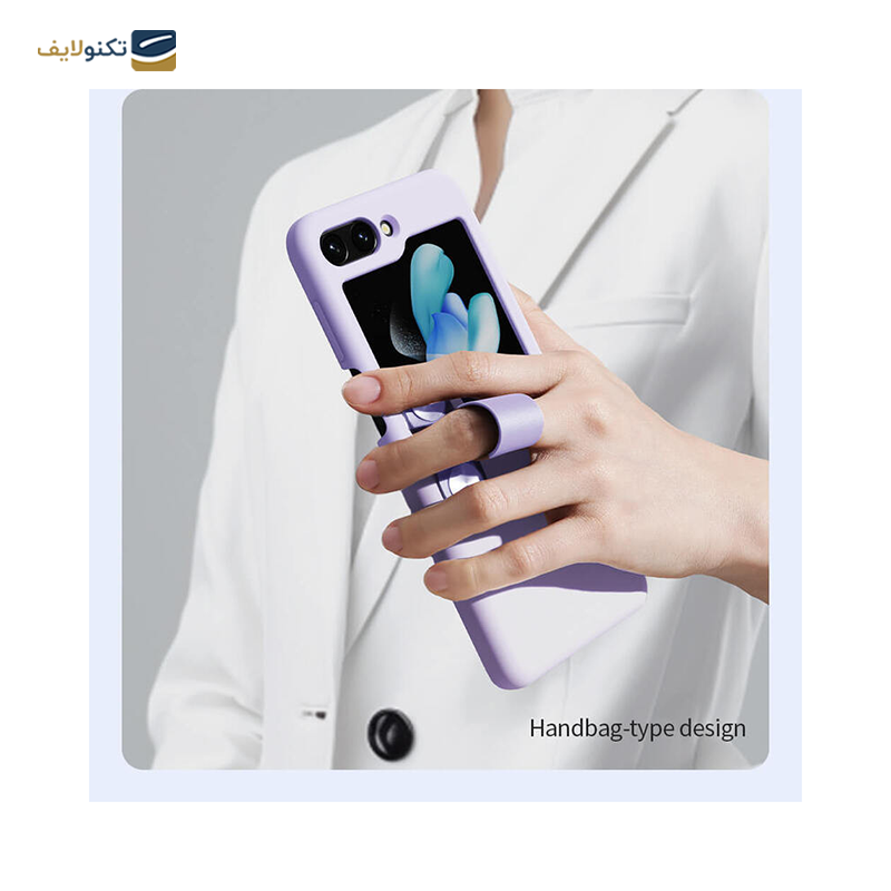 کاور گوشی سامسونگ Galaxy Z Flip5 نیلکین مدل Flex Flip Finger Strap Liquid Silicone - Nillkin Flex Flip Finger Strap Liquid Silicone Case Cover for Samsung Galaxy Galaxy Z Flip5
