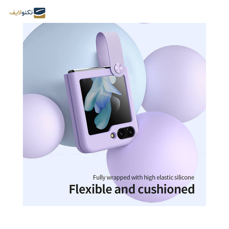 کاور گوشی سامسونگ Galaxy Z Flip5 نیلکین مدل Flex Flip Finger Strap Liquid Silicone - Nillkin Flex Flip Finger Strap Liquid Silicone Case Cover for Samsung Galaxy Galaxy Z Flip5