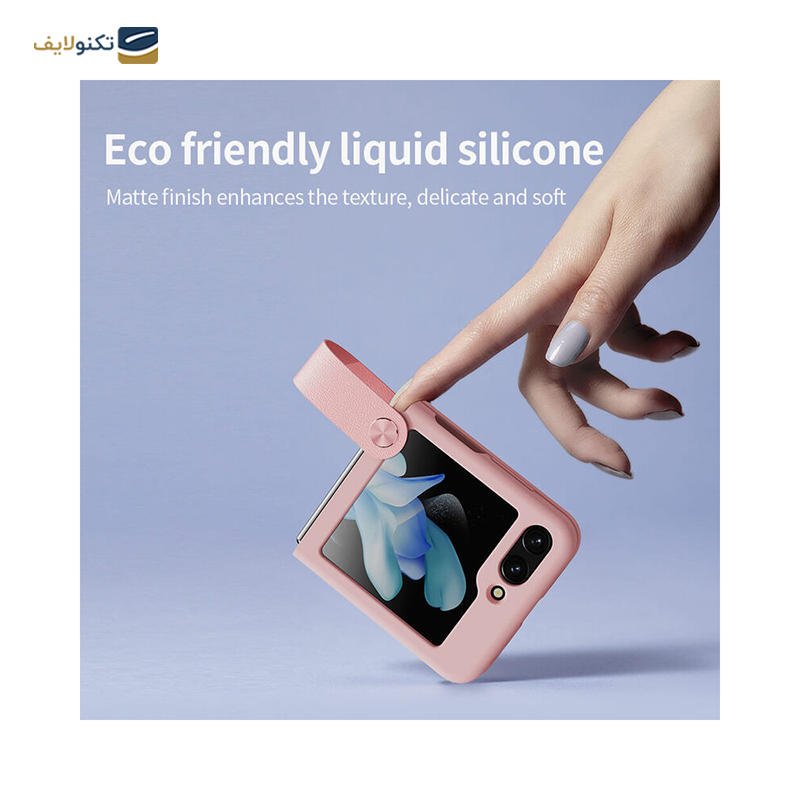 کاور گوشی سامسونگ Galaxy Z Flip5 نیلکین مدل Flex Flip Finger Strap Liquid Silicone - Nillkin Flex Flip Finger Strap Liquid Silicone Case Cover for Samsung Galaxy Galaxy Z Flip5