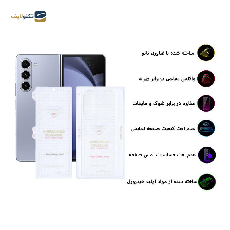 گلس گوشی سامسونگ Galaxy Z Fold 5 اپیکوی مدل Hydrogel به همراه محافظ پشت گوشی - Epicoy Hydrogel Screen Protector For Samsung Galaxy Z Fold 5